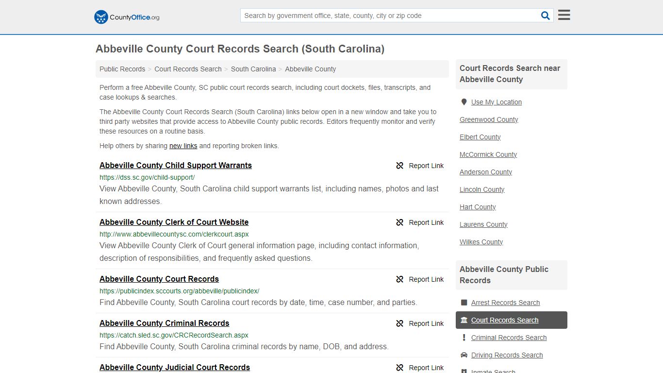 Abbeville County Court Records Search (South Carolina) - County Office