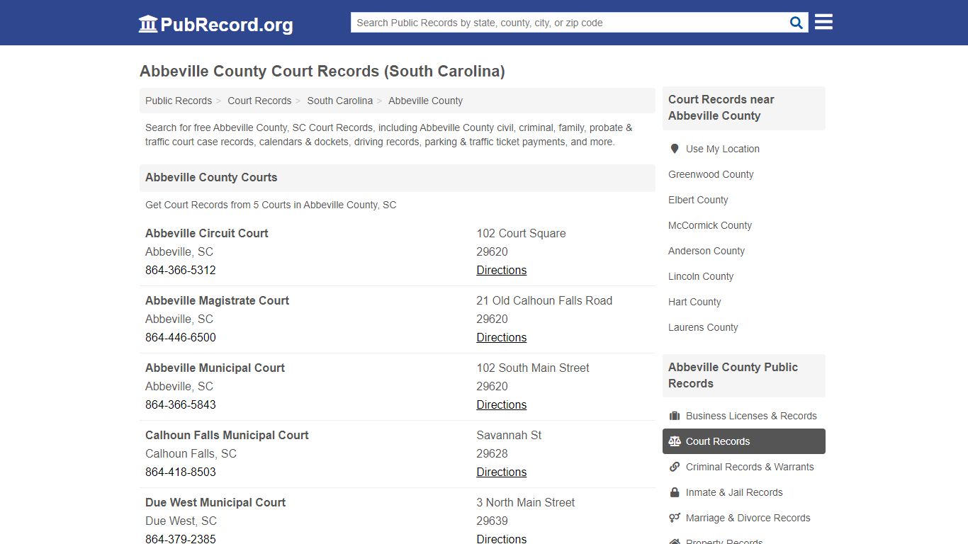 Abbeville County Court Records (South Carolina)